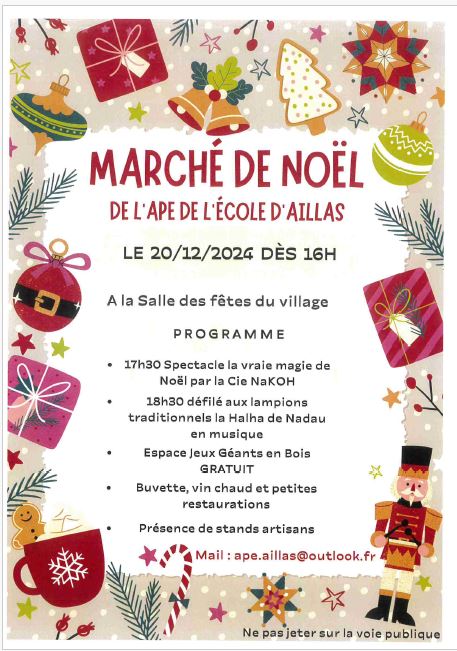 MARCHÉ DE NOËL De l'APE école d'AILLAS